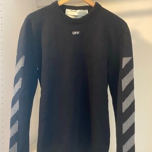Black Off-White Logo Crew Neck Jumper